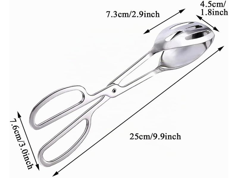  Pince de service en acier inoxydable - pince salade et barbecue multifonction pour viande, légumes, dessert et buffet  - Conforama B