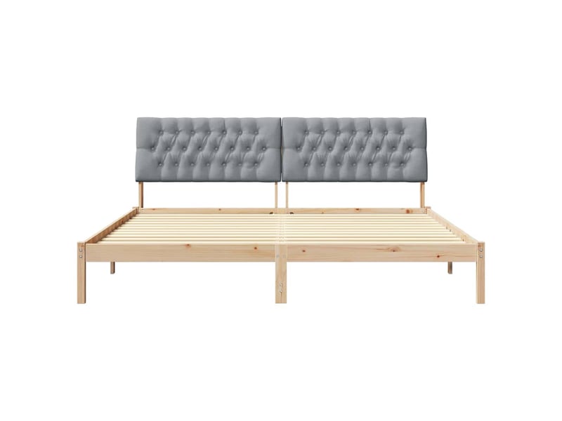  Lit double- lit adulte -  cadre de lit avec tête de lit rembourrée marron 200 x 200 cm  - Conforama D