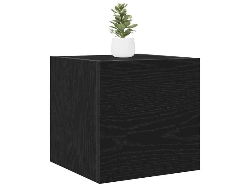  Meuble tv - banc tv - meuble de rangement mural 30,5 x 30 x 30 cm chêne noir bois d'ingénierie  - Conforama C