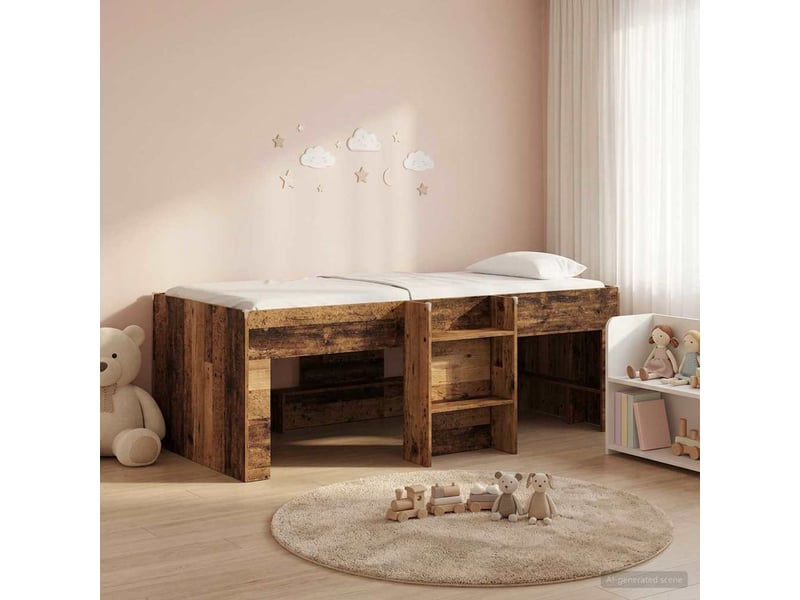  Cadre de lit élevé pour enfants - lit jeune bois ancien 80 x 200 cm  - Conforama C