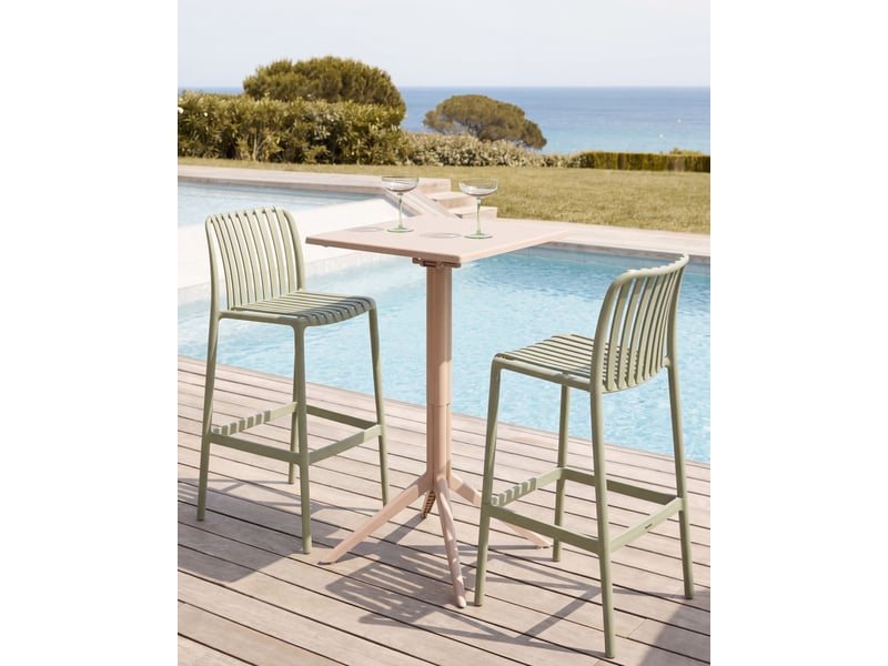  Lot de 2 chaises de bar ariccia matière synthétique vert  - Conforama B