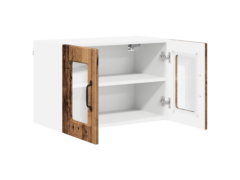 Cabinet en verre mural 2 pcs bois ancien bois d'ingénierie shl5822 - Conforama E