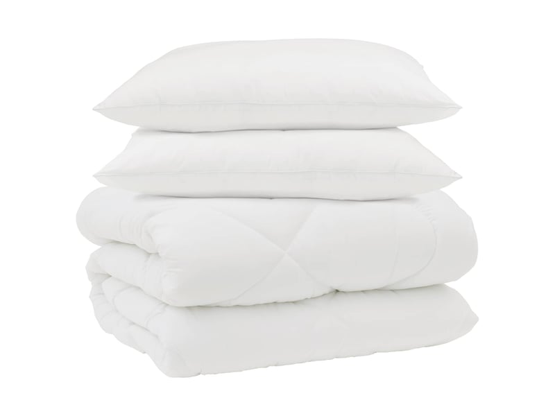  Duvet d'hiver avec oreiller 3 pcs - couette blanc microfibre  - Conforama A