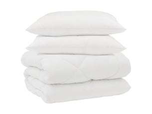 Duvet d'hiver avec oreiller 3 pcs - couette blanc microfibre