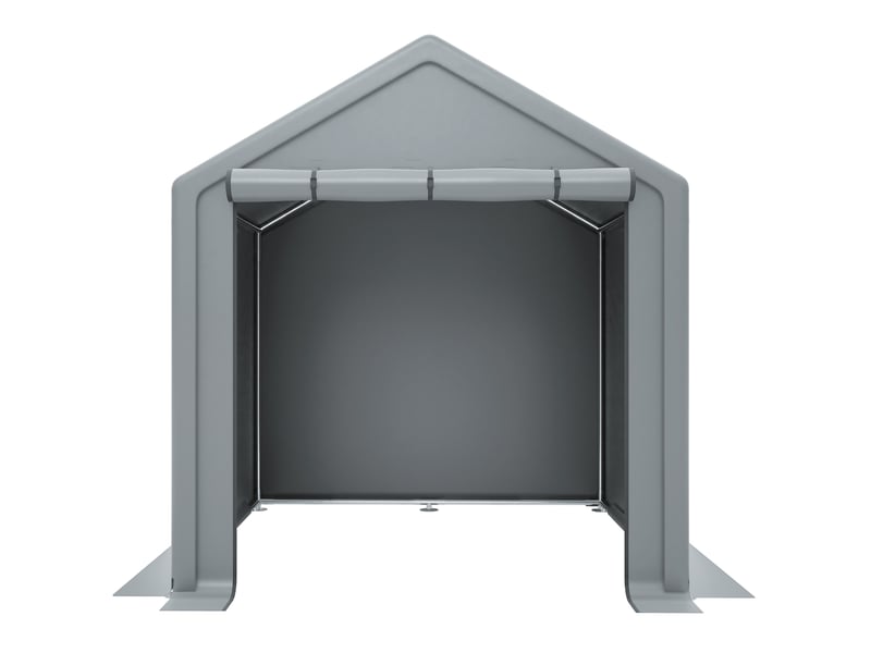  Abri de rangement gris foncé en acier galvanisé et bâche pe 170 gm², avec porte enroulable pour le jardin  - Conforama A