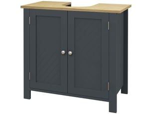Meuble sous-évier en panneaux de particules et mdf, 2 portes et étagère intérieure réglable, 60 x 30 x 60 cm, gris