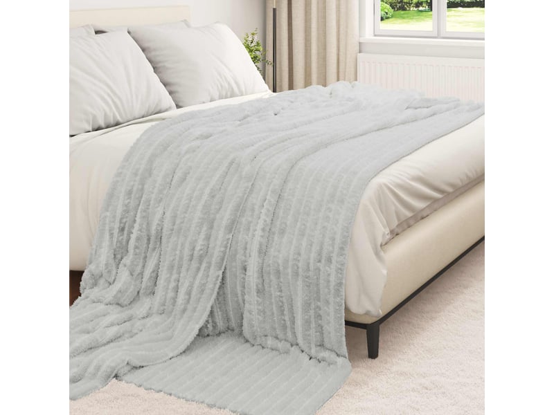  Plaid canapé gris 240x220 cm 1.36 kg polaire  - Conforama C