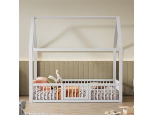 Lit cabane 140x200 cm OKWISH coloris blanc