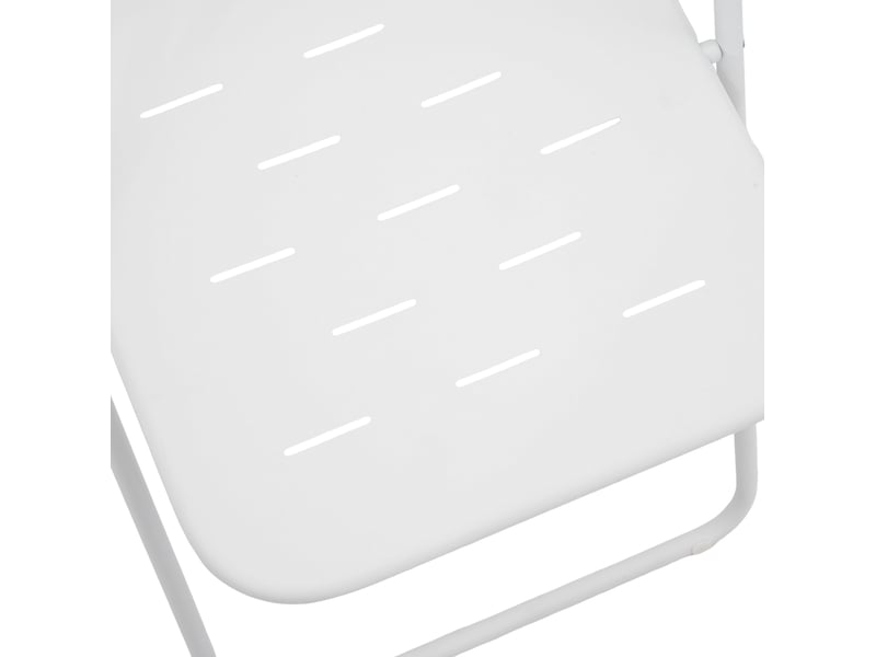  Salon de bistrot pliant extérieur 3 pièces 60x60 cm – blanc – acier avec revêtement e-coating, 2 chaises  - Conforama E