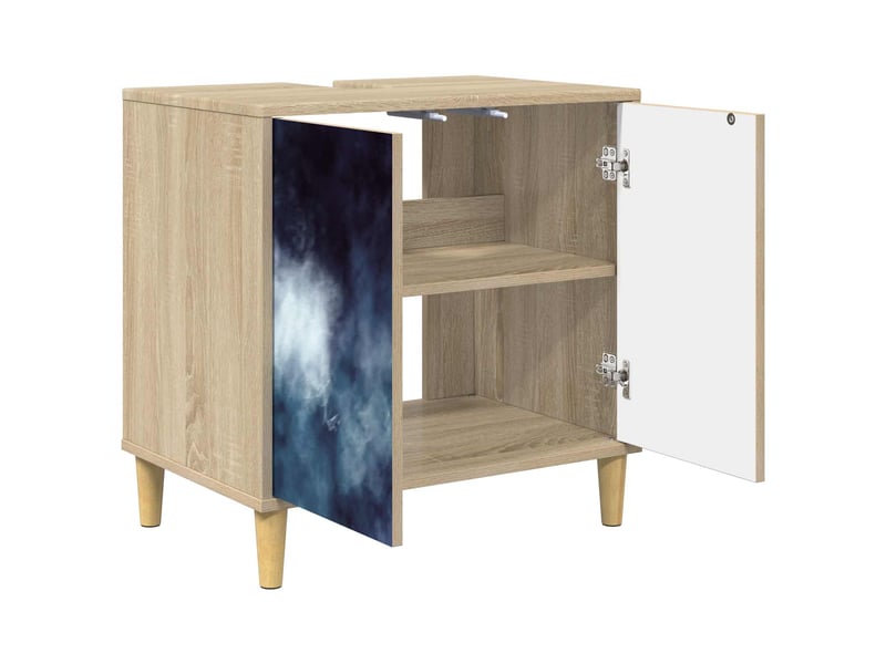  Armoire de salle de bain, meuble de rangement raalte sonoma 60x40x60 cm  - Conforama D