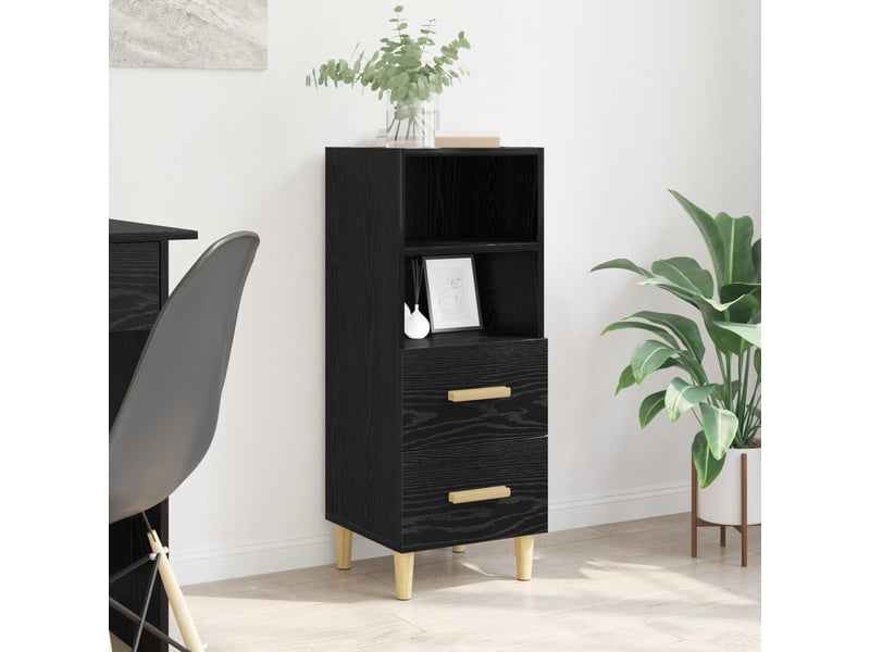  Buffet - bahut - meuble de rangement chêne noir 34 x 34,5 x 90 cm bois d'ingénierie  - Conforama B