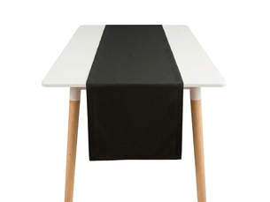 Chemin de table élégant - 40x180 cm - effet lin déperlant et imperméable - gris foncé