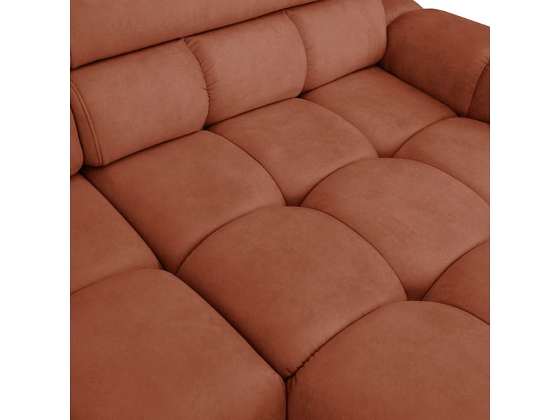  Canapé d'angle aldo avec fonction couchage, à gauche, tissu salvador wr, cuivré (07)  - Conforama E