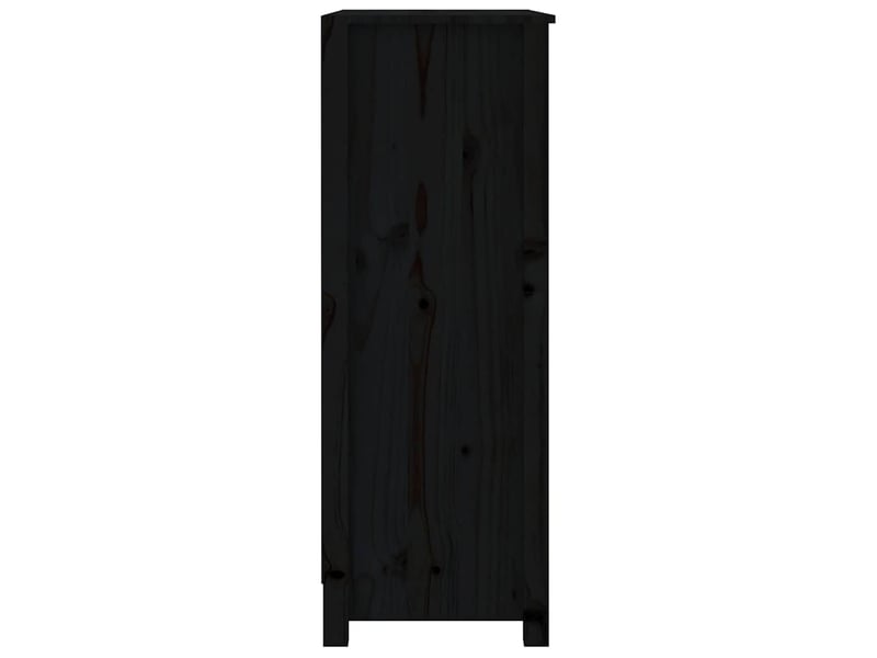  Bibliothèque, meuble de rangement salon noir 80x35x97 cm bois de pin massif  - Conforama E