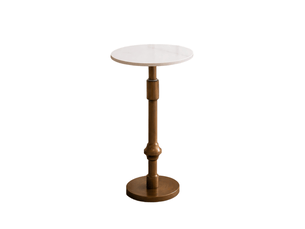 Table basse ovale coloris blanc REDOM  - 25 cmx30 cm