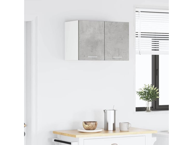  Meuble de rangement, armoire suspendue 2 pcs gris béton et blanc bois d'ingénierie shl4979  - Conforama D