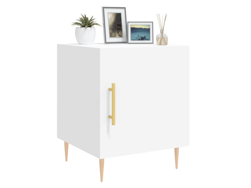  Lot de 2 tables de chevet - cabinet de chevet - table de nuit blanc 40x40x50 cm bois d’ingénierie  - Conforama C