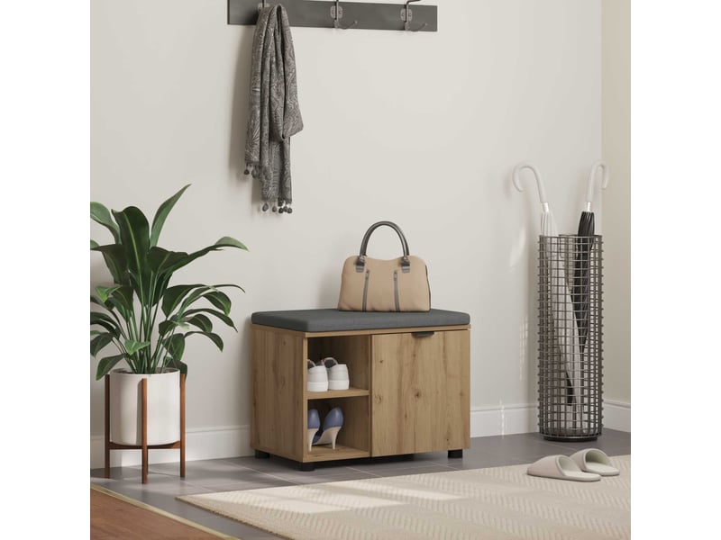  Banc d'entrée, banc interieur chêne artisanal 60x38x46 cm shl48636  - Conforama B