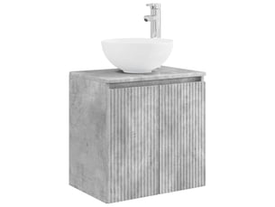 Vanité de lavabo mural, meuble de rangement gris béton 49.5x35x63 cm