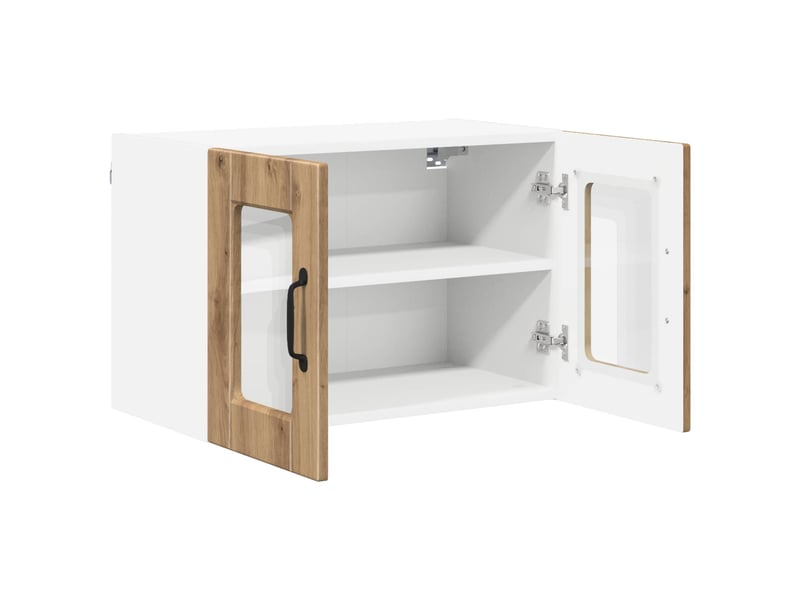  Meuble mural de cuisine, cabinet en verre mural 2 pcs chêne artisanal shl8435  - Conforama E