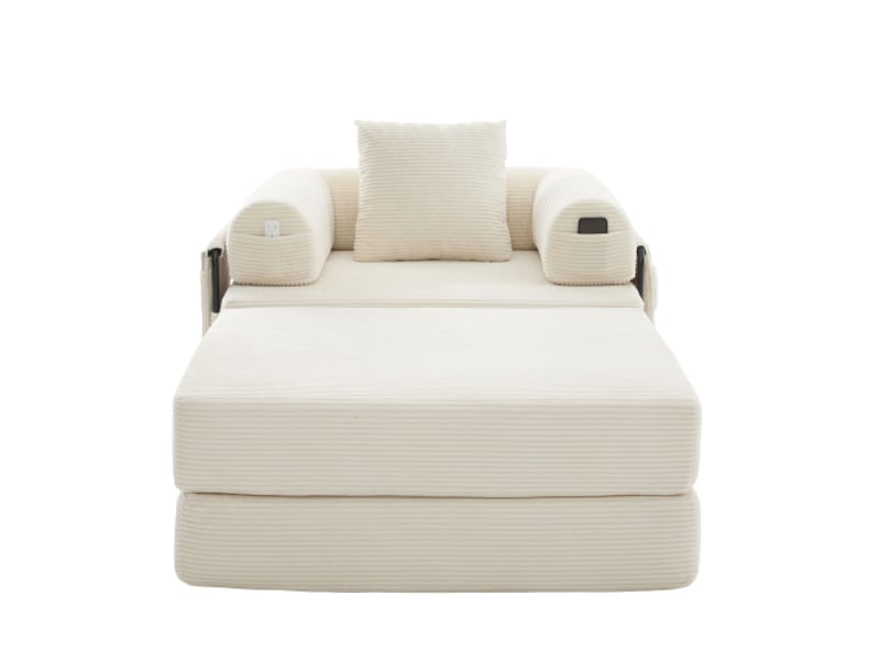 Fauteuil modulaire en velours côtelé - velours côtelé doux et résistant - rembourrage épais et compressé 112x190x67cm - Conforama A