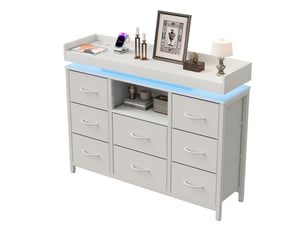 Commode 8 tiroir(s)    BURSDANY  coloris blanc largeur 100 cm