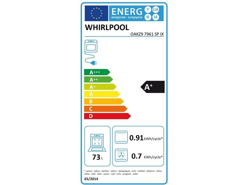  Four encastrable electrique 73 l pyrolyse a+, controle tactile led, chaleur pulsée et grill, 16 programmes OAKZ97961SPIX - Conforama D
