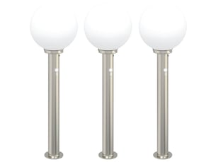 Lot de 3 borne lumineuse avec détecteur 80 cm acier inoxydable ip44 shl43026