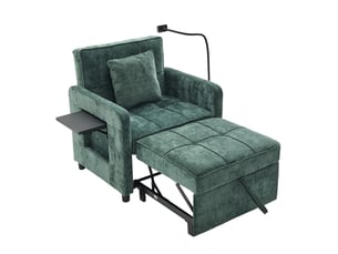Fauteuil convertible   Tissu vert
