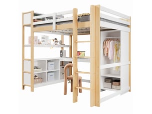 Lit mezzanine 140x200 cm <strong></strong>  <strong></strong> coloris marron