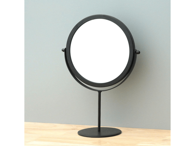  Miroir de bureau, miroir de maquillage, miroir sur pied, angle réglable, fond rond (noir)  - Conforama D