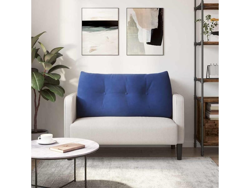  Coussin de dos, coussin de dossier bleu police 100 x 24 x 50 cm velours cf54555  - Conforama D