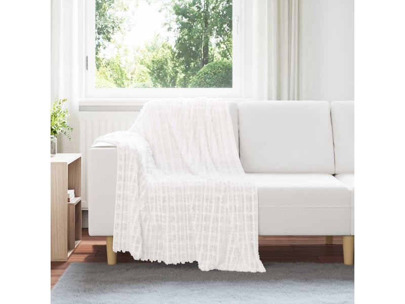  Couverture jetée de canapé 6 pcs blanc 150x130 cm 2.75 kg toison  - Conforama B