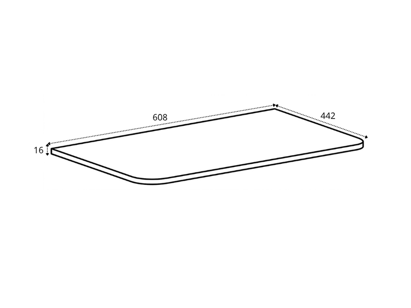 Plan de travail linea 60 cm chêne craft d'or pour meuble de salle de bain avec angles arrondis  - Conforama C