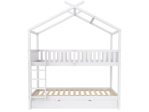 Lit superposé 90x200 cm Sol Morn coloris blanc