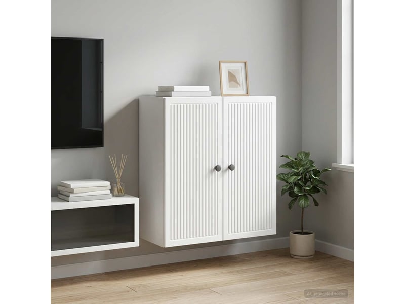  Armoire murale salon, meuble de rangement blanc 59 x 31 x 60 cm bois d'ingénierie shl1249  - Conforama B