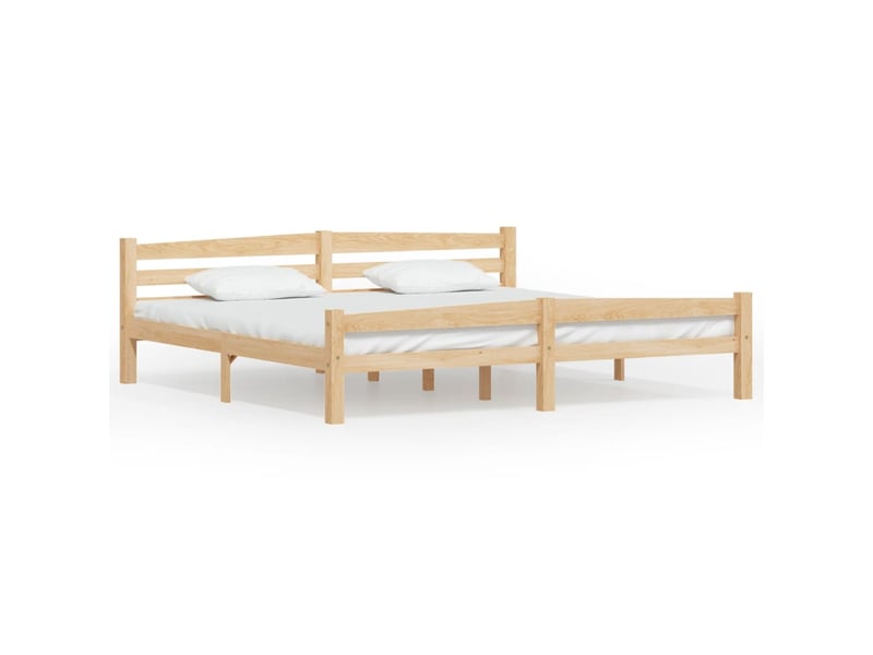  Lit double- lit adulte -  cadre de lit sans matelas bois massif de pin 200x200 cm  - Conforama A