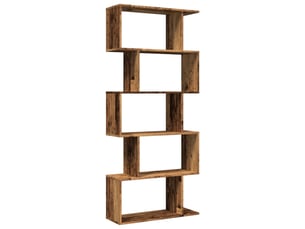 Étagère de rangement, bibliothèque à 5 niveaux vieux bois 70x24x161cm
