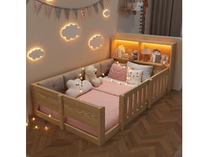 Lit avec rangement 90x200 cm <strong>HAUSS SPOLE</strong>  <strong></strong> coloris naturel