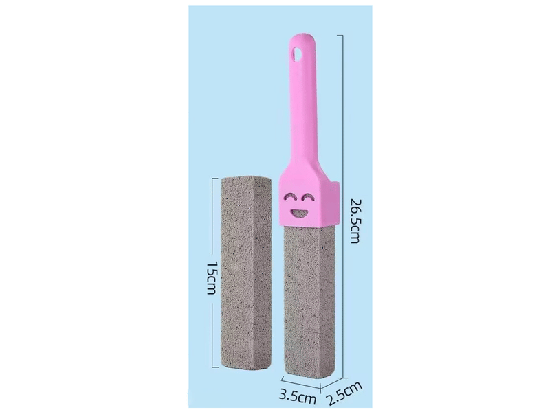  3 pcs pierre ponce brosse wc, 3 poignées remplaçables, pour toilettes, nettoyage de salle de bain, 26.5*3.5*2.5cm, rose, violet, jaune  - Conforama C
