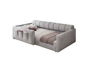 Lit simple 90x200 cm MODERNLUXE   coloris gris