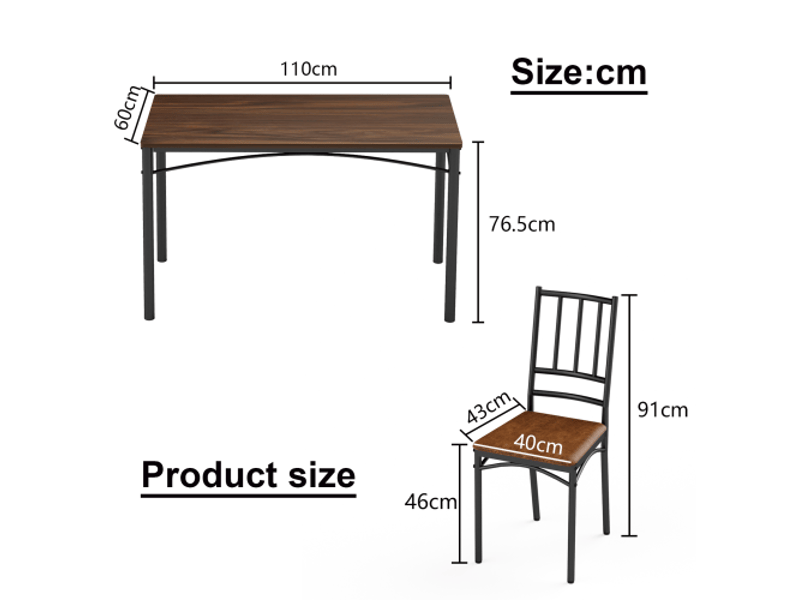  Ensemble table à manger avec chaises, longue table de bar industrielle avec 3 tabourets de bar rembourrés en pu, mobilier pour cuisine et salle de petit‑déjeuner  - Conforama C