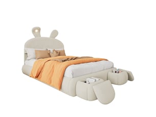 Lit coffre 140x200 cm <strong></strong> <strong></strong> coloris beige