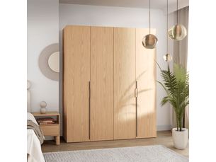 Armoire 2 porte(s) 3 tiroir(s) SELSEY Bari coloris bois clair largeur 200 cm