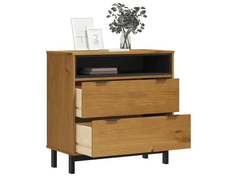  Commode chambre adulte, armoire à tiroirs flam 80x40x80 cm bois de pin massif  - Conforama C