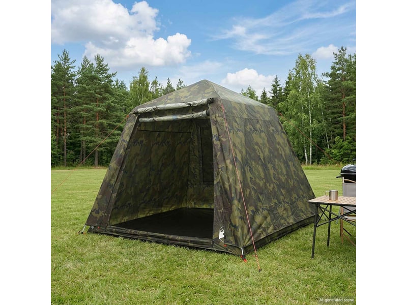  Tente de pêche, tente de camping à libération rapide 4 personnes camouflage léger  - Conforama B