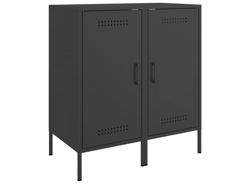  Buffets 2 pcs - bahut - meuble de rangement noir 36x39x79 cm acier  - Conforama A