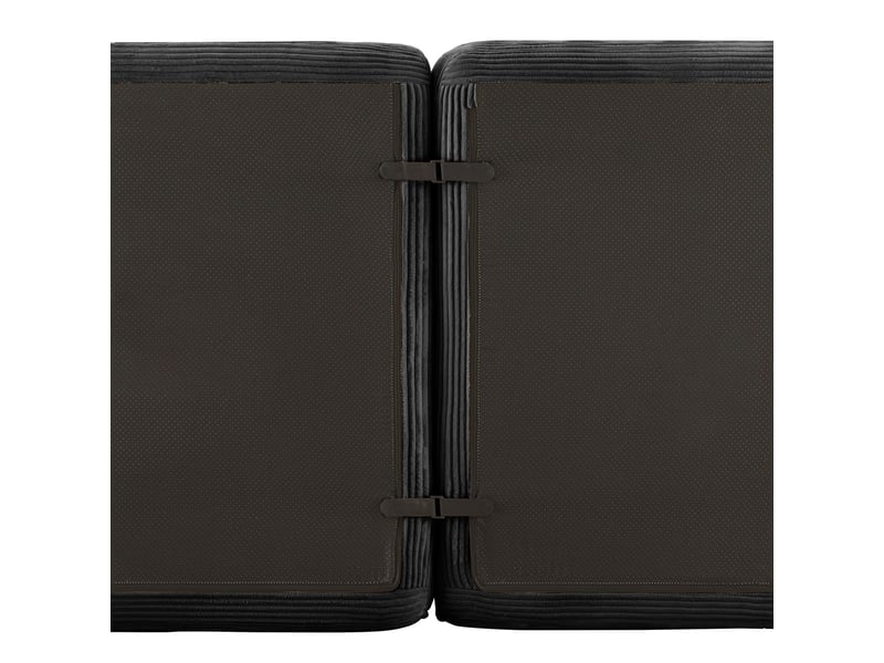  Canapé d'angle coin modulaire structure modulable tissu côtelé assise profonde montage sans assemblage couleur noire  - Conforama D