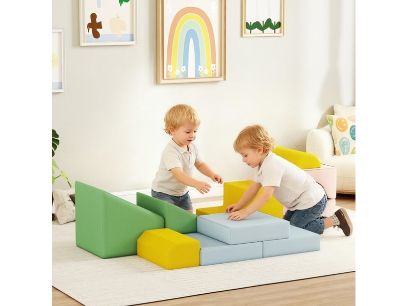  Set de modules souples enfant 160x40x40 cm multicolore en mousse, 12 pièces lavables pour jeu intérieur  - Conforama B