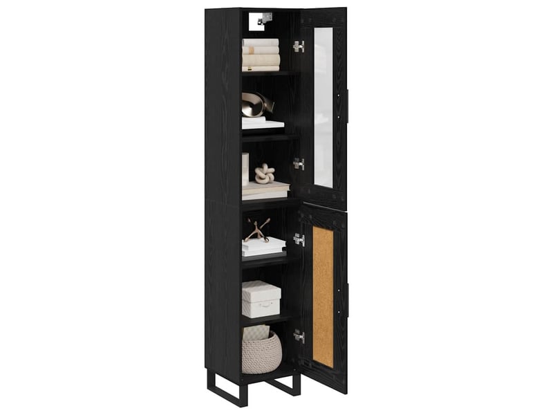  Buffet - haut armoire chêne noir 34,5 x 34 x 180 cm bois d'ingénierie  - Conforama C